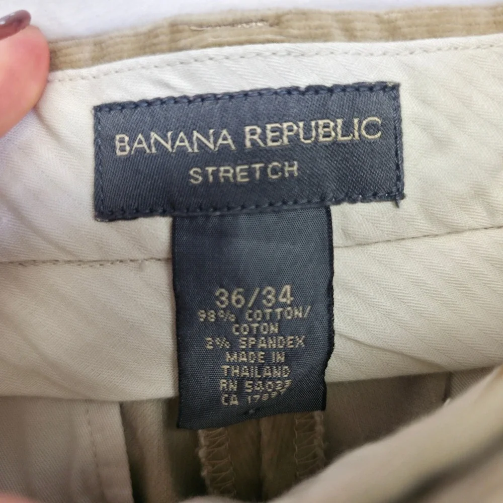 Y2K Banana Republic Pants Mens 36x34 Khaki Corduroy Straight Preppy Work Classic